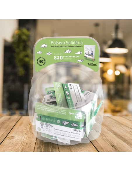 Expositor de 30 pulseras de audiocuentos | Cesión de producto solidario Expositor de 30 pulseras de audiocuentos | Cesión de producto solidario
