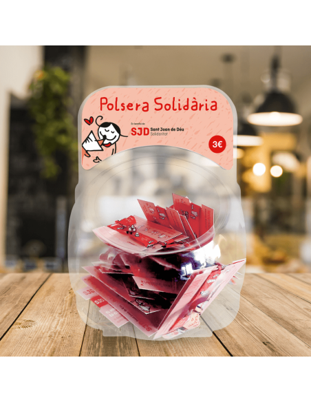 Expositor de 30 pulseras "Me gusta cuidar" | Cesión de producto solidario Expositor de 30 pulseras "Me gusta cuidar" | Cesión de producto solidario