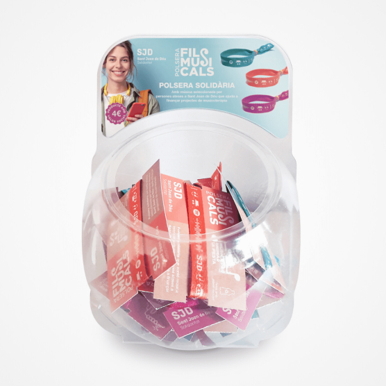 Expositor de 30 pulseras "Hilos musicales" | Cesión de producto solidario