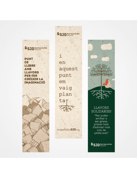 Punts de llibre solidaris amb llavors | Regals de Sant Jordi Punts de llibre solidaris amb llavors | Regals de Sant Jordi