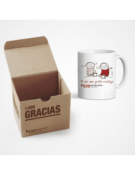 Taza solidaria SJD personalizada