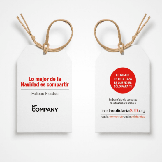 Taza solidaria SJD personalizada