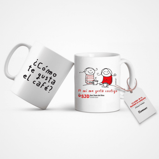Taza solidaria SJD personalizada