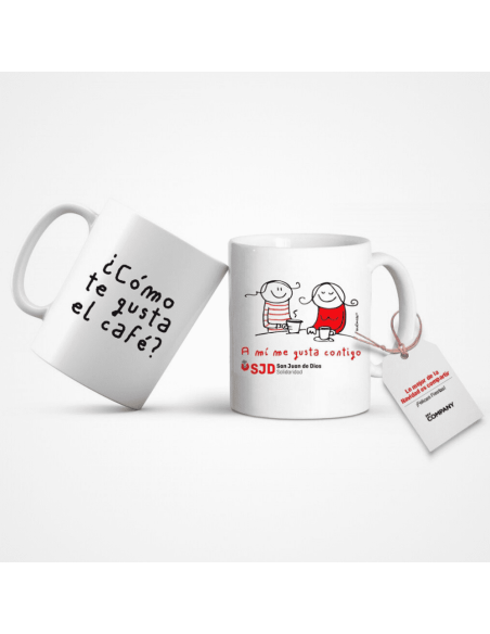 Taza solidaria SJD personalizada