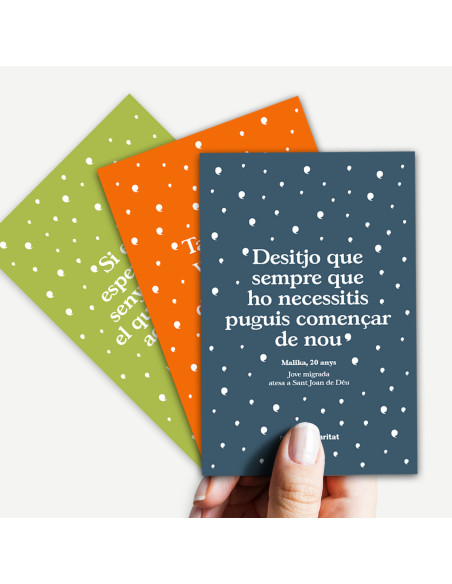Pack de 3 Postals de Nadal - Missatges optimistes